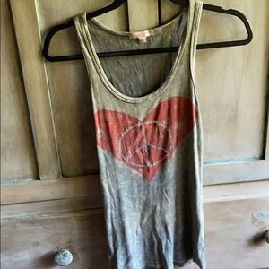 Gray heart with peace tee shirt